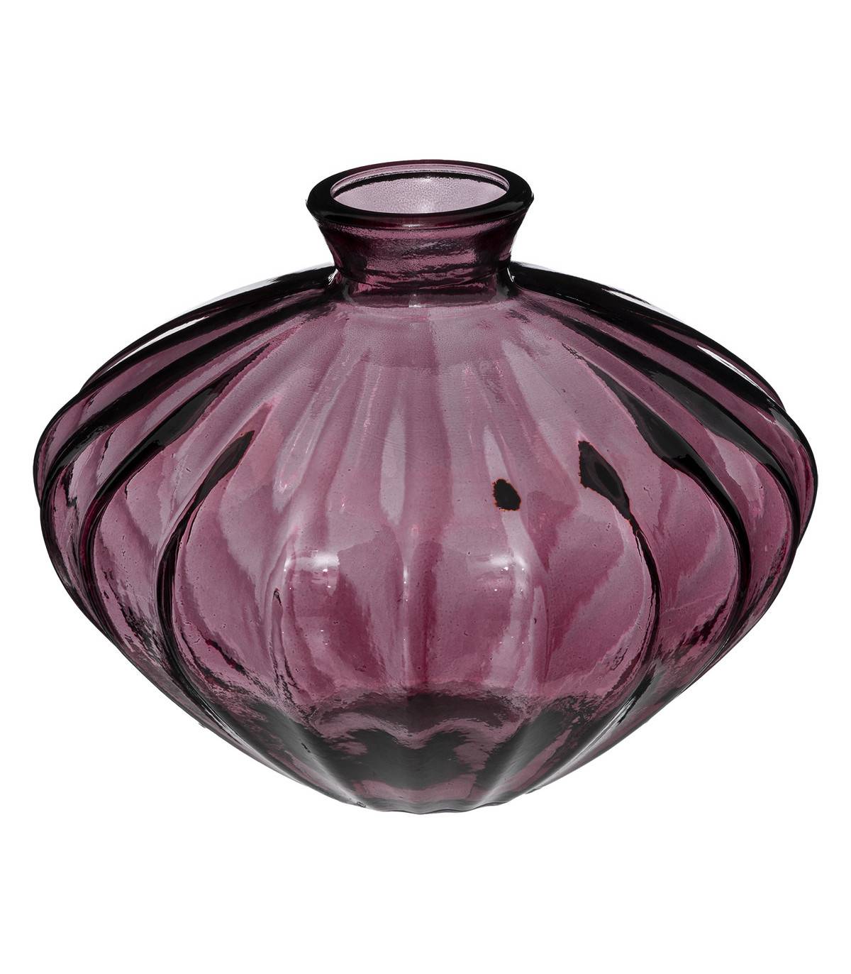 Atmosphera - Vase en Verre recyclé Rose D 19 x H 14 cm