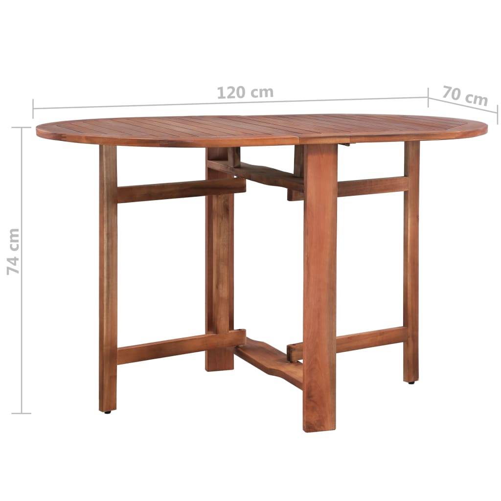 Table de jardin - Table Extérieure - Table De Patio 120x70x74 cm Bois d'acacia massif - Image 8
