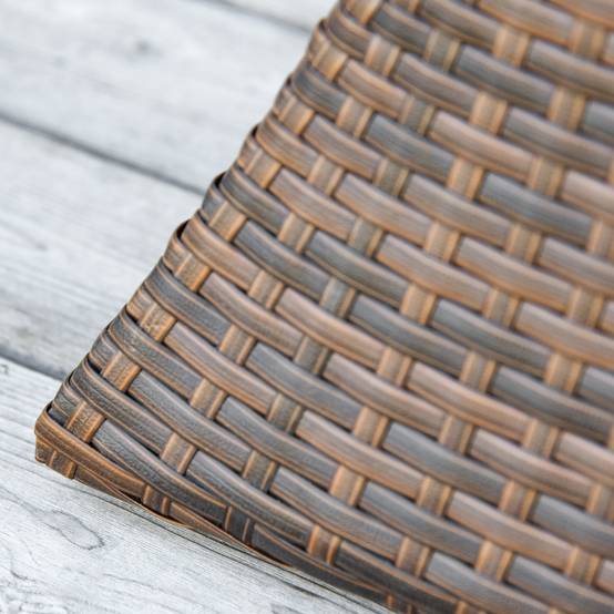 Table d'appoint pied parasol résine tressée jardin terrasse marron 54x54x55cm - ComfortXL Outdoor Living - Image 7