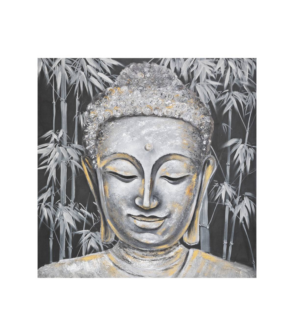 Tableau Toile murale peinte Bouddha 100 x 100 cm - Imagen 1