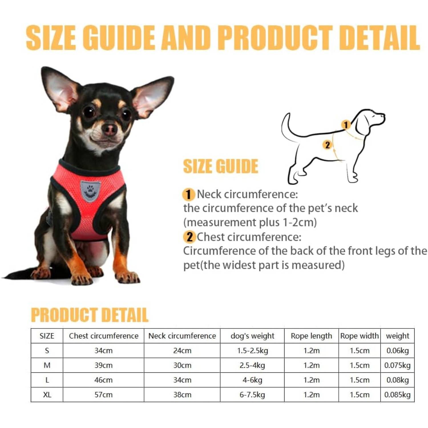 Harnais Léger pour Chihuahua et Petit Chien DtopbuyAge - Image 2