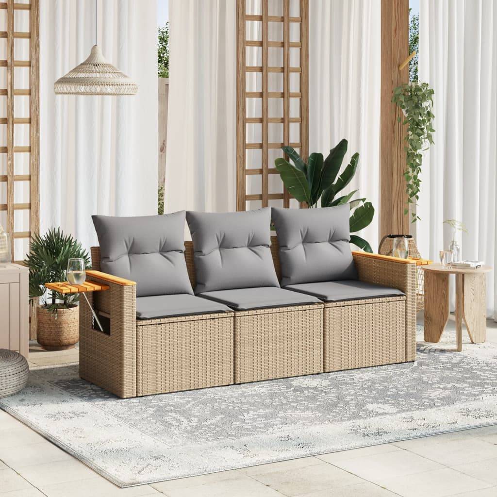 Vidaxl - Ensemble de canapé 3 place-Salons de jardin Beige and Grey - Image 1