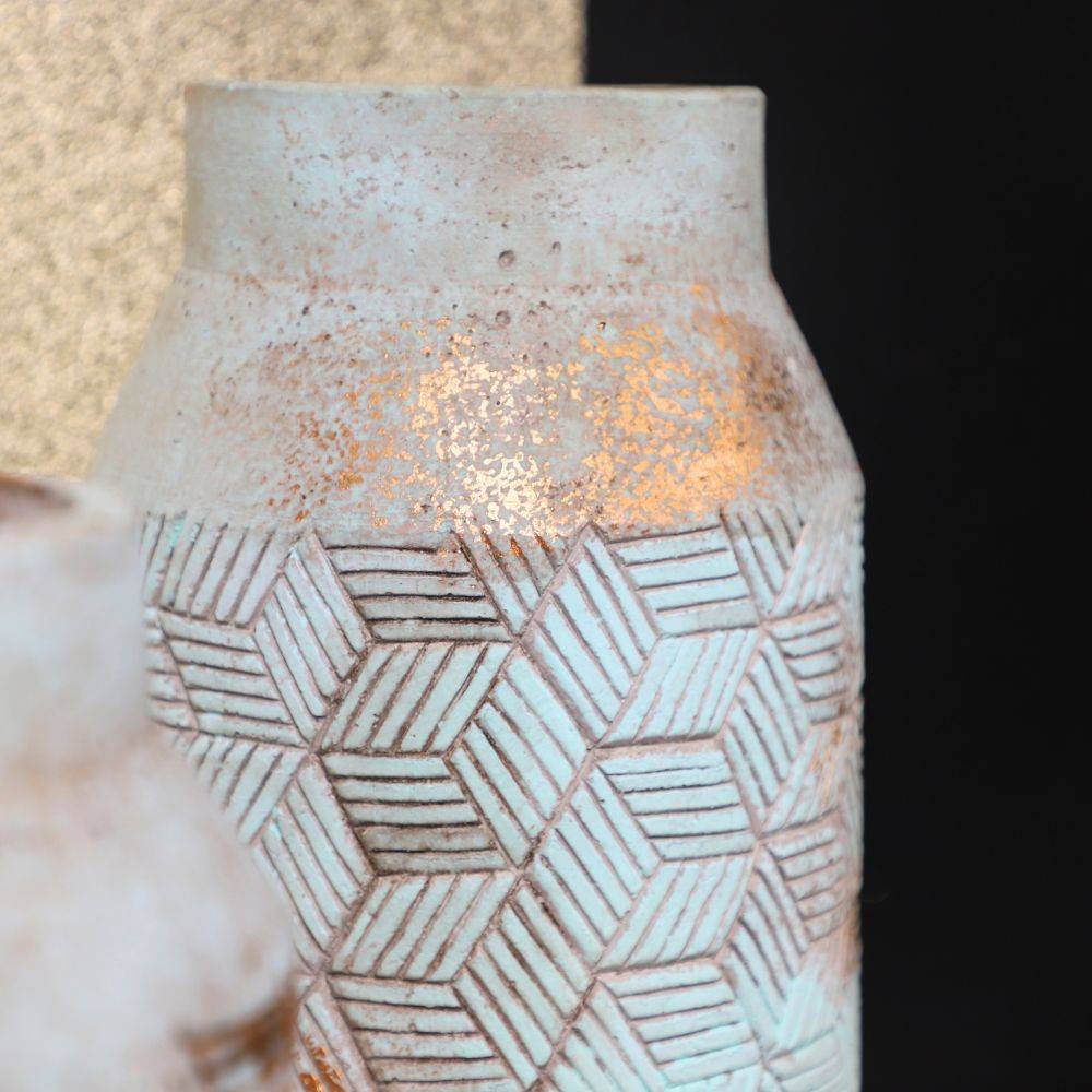 ° Vase en béton vert de gris Ø15.5 x 20 cm Chemin de campagne - Imagen 5