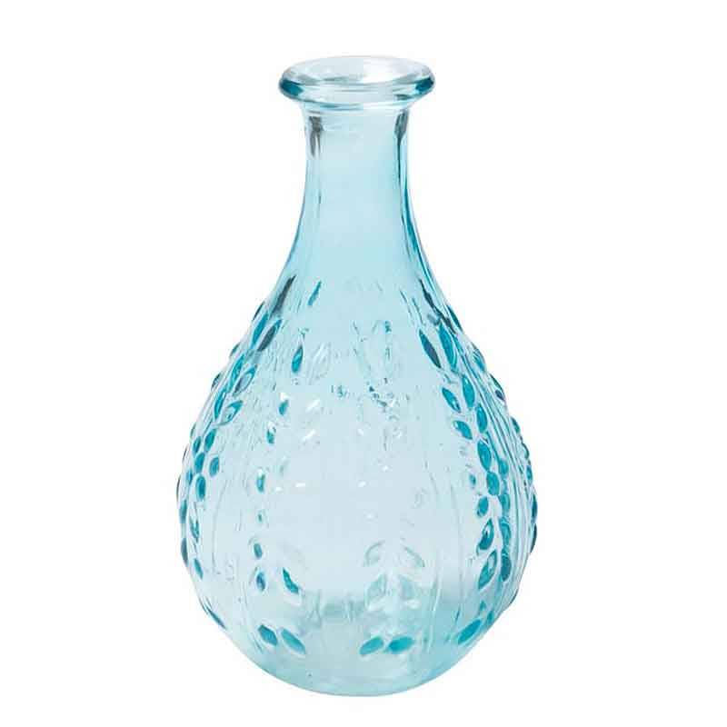 Vase Liseron bleu verre 15x9x9cm - Image 2