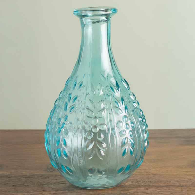 Vase Liseron bleu verre 15x9x9cm - Image 3