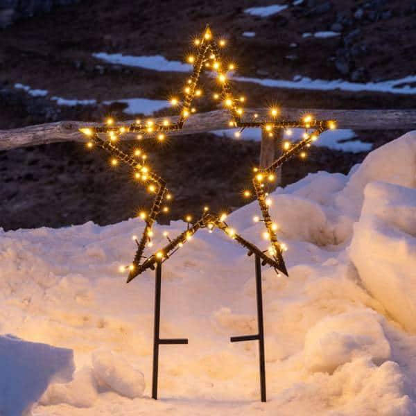 Lotti - Etoile lumineuse 2D à planter D75cm 100 LED blanc chaud 8 jeux lumières IP44 SMART Connect 31V Lotti - Imagen 9