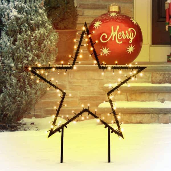 Lotti - Etoile lumineuse 2D à planter D75cm 100 LED blanc chaud 8 jeux lumières IP44 SMART Connect 31V Lotti - Imagen 1