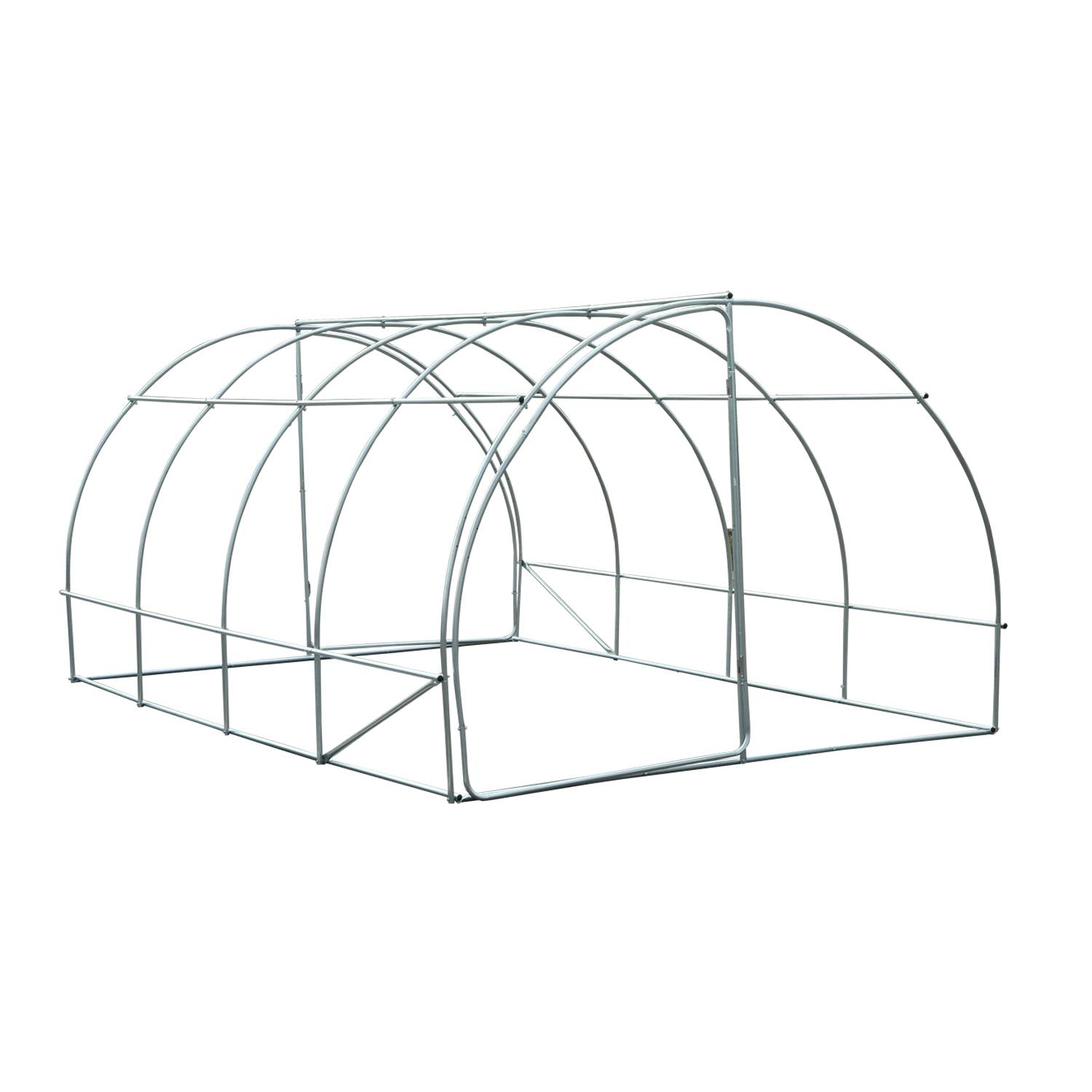 Outsunny - Serre de jardin tunnel surface 12 m² châssis renforcé double porte poignées - PE - 4x3x2m - blanc - Outsunny - Image 7