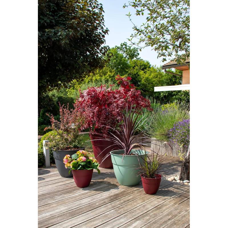 Eda - Pot De Fleur Osaka ø 40 Cm - Volume 28,3 L - Rouge Bourgogne - Eda - Imagen 5