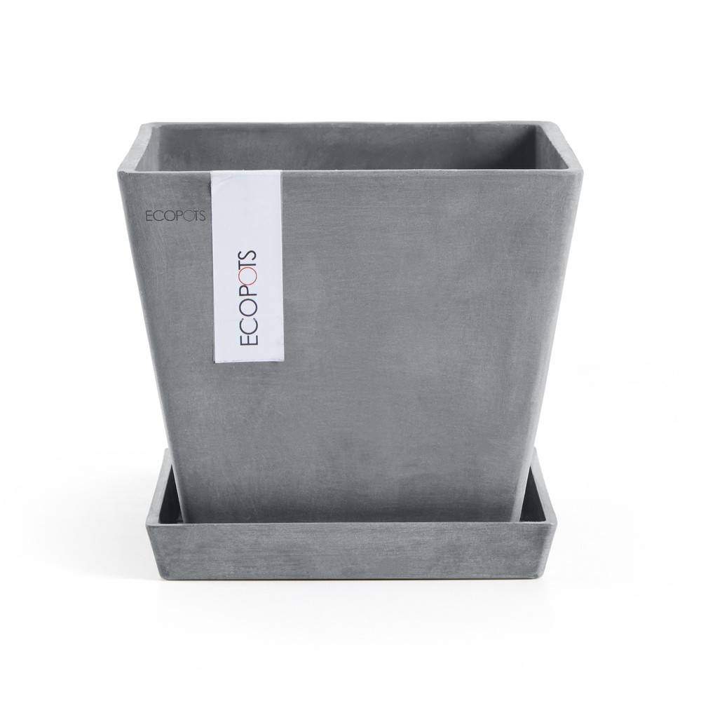 Ecopots - Pot Carré Rotterdam 20 Bleu Gris - 20 x 20 x H. 17,5 cm - 5,2 L ECOPOTS - Imagen 4