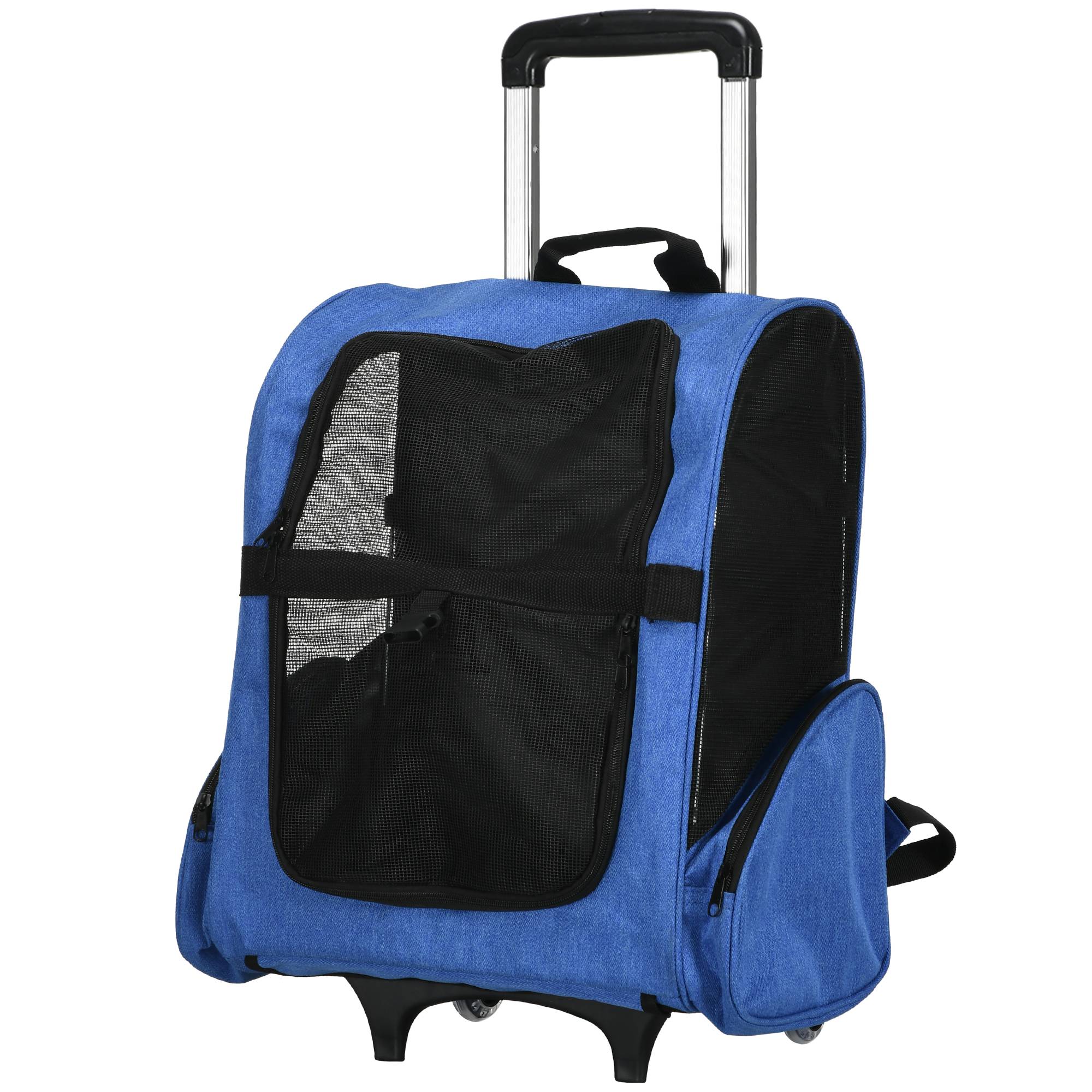 Sac à dos trolley chien chat Oxford voyage aération poignée télescopique bleu 55cm - ComfortXL Outdoor Living - Image 2