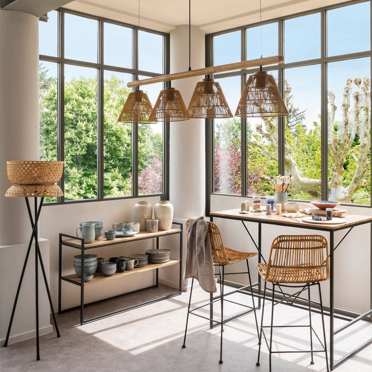Atmosphera - Console "Edena" acacia L120cm - Atmosphera Créateur d'intérieur