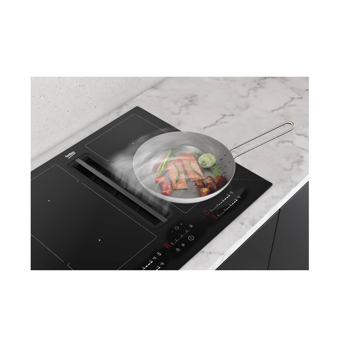 Beko - Table de cuisson induction aspirante 60cm 4 feux 7400w HIXI64700UF1 Beko - Image 8