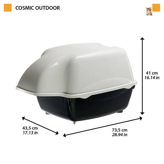 Ferplast - Ferplast Bac Litiere pour Chat, Maison de toilette pour Chat, pour l'extérieur, Résistant à la pluie, 43,5 x 73,5 xh 41 cm, COSMIC OUTDOOR Grand bac à - Image 2