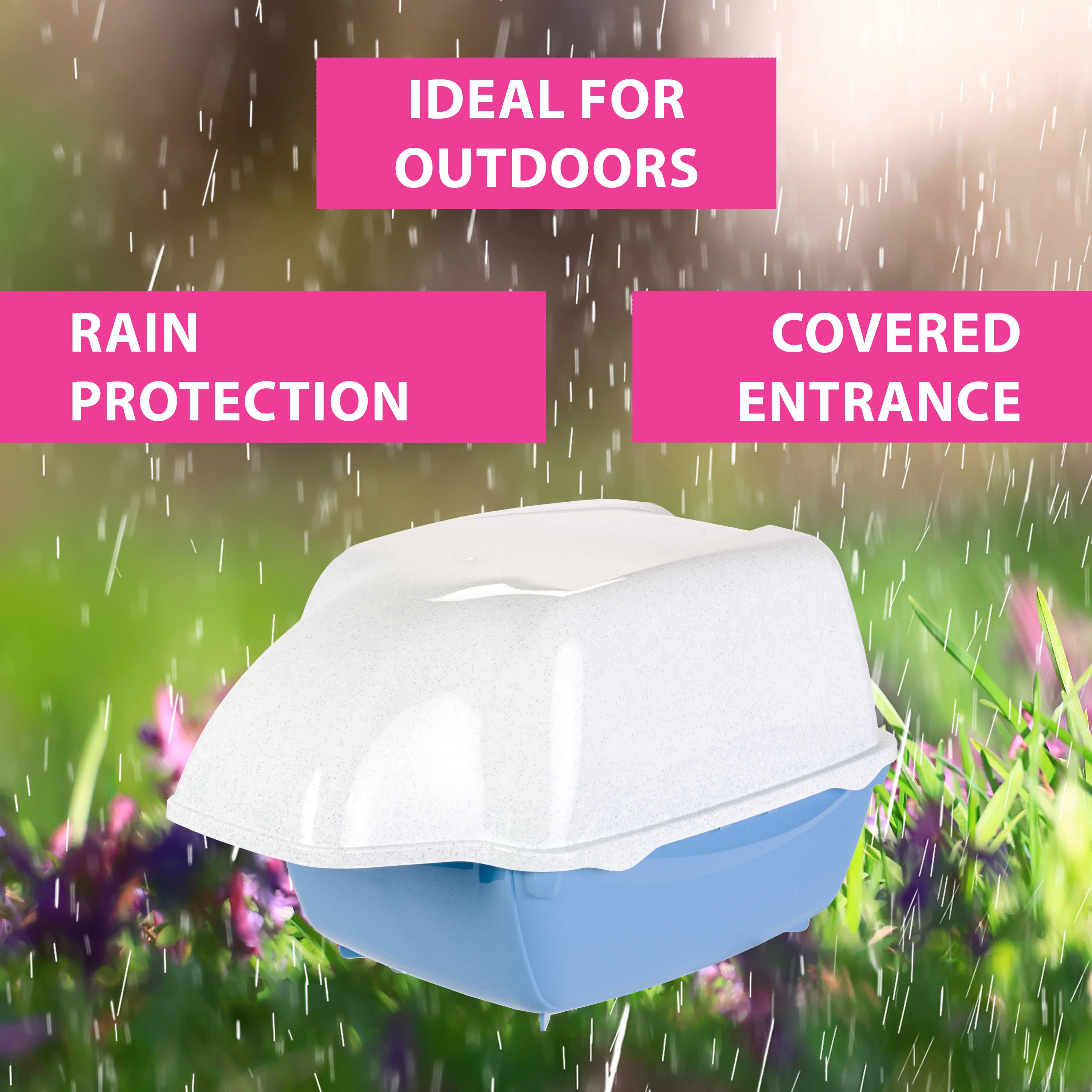 Ferplast - Ferplast Bac Litiere pour Chat, Maison de toilette pour Chat, pour l'extérieur, Résistant à la pluie, 43,5 x 73,5 xh 41 cm, COSMIC OUTDOOR Grand bac à - Image 6