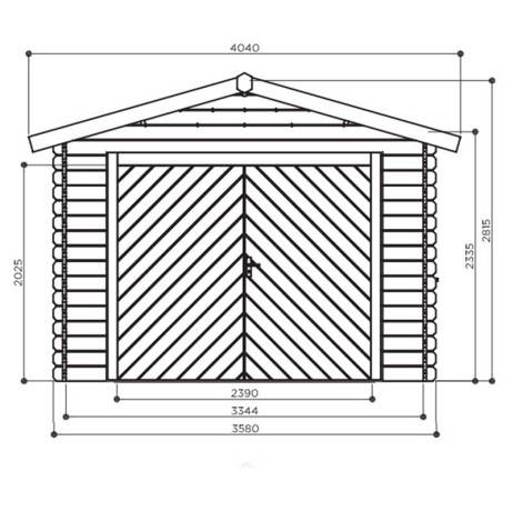 Garage traditionnel en bois 16,20 m² avec dble porte, Toiture Toit standard (roofing) - Imagen 2