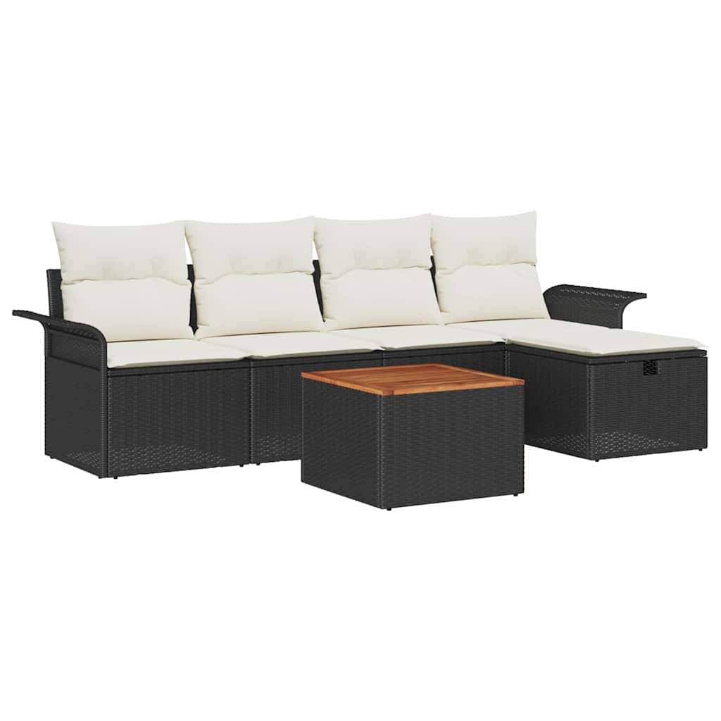 Salon de jardin 4 places en poly rotin avec rangement et table Noir – ComfortXL Outdoor Living - Image 2