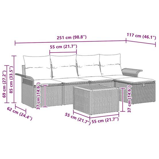 Salon de jardin 4 places en poly rotin avec rangement et table Noir – ComfortXL Outdoor Living - Image 8