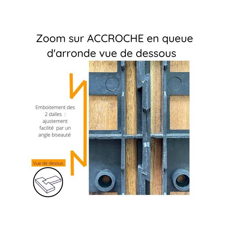 Dalle en bois acacia huilé Snap & Go (lot de 4) - Chêne moyen 30 x 30 cm - Snap & Go - Image 6