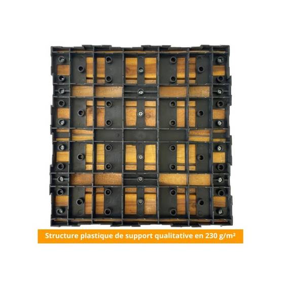 Dalle en bois acacia huilé Snap & Go (lot de 4) - Chêne moyen 30 x 30 cm - Snap & Go - Image 4