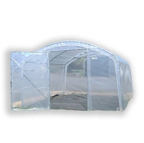 Serre En Direct - Serre tunnel PRO-330 Larg 3m30, Long 6 m, Façade 1 porte simple et 1 façade pleine - Imagen 1