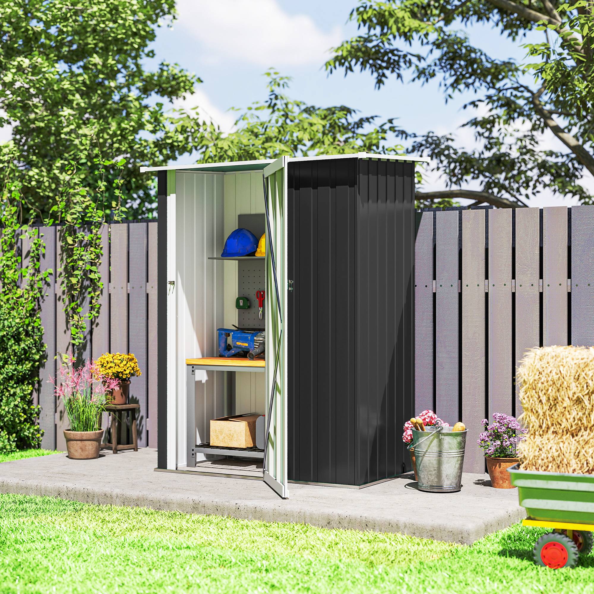 PANGIVO - Abri de jardin acier anthracite 142 x 86 x 189 cm - PANGIVO - Image 9