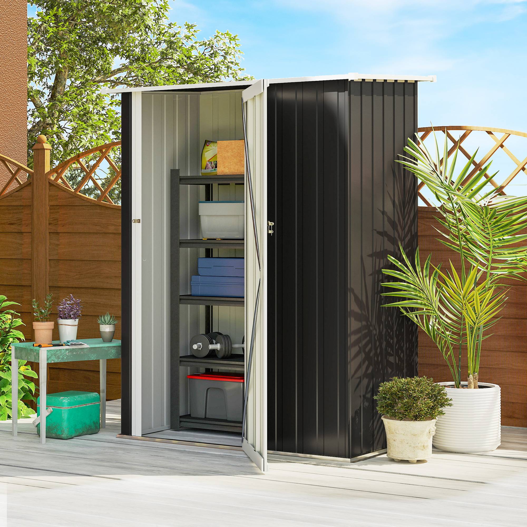 PANGIVO - Abri de jardin acier anthracite 142 x 86 x 189 cm - PANGIVO - Image 3