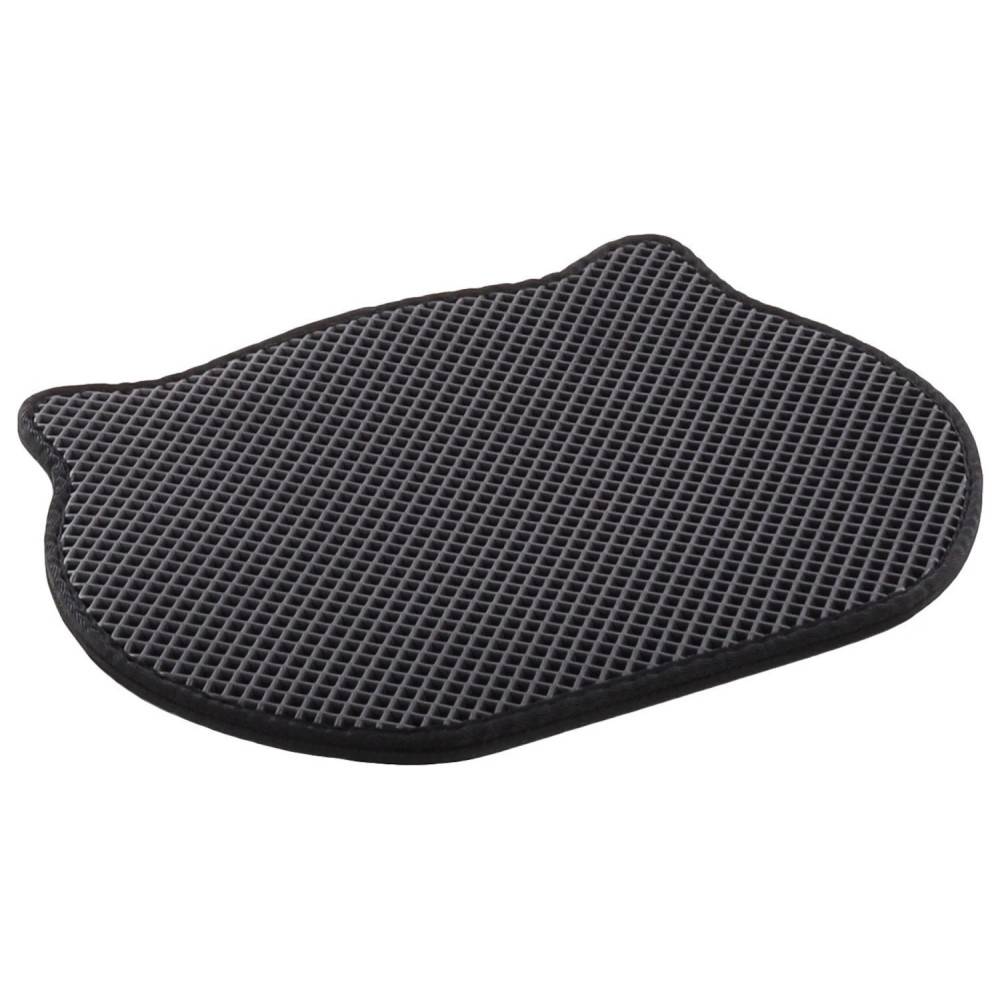 Tapis de bac à litière tête de chat noir 50 x 40 cm pour chat - Imagen 1