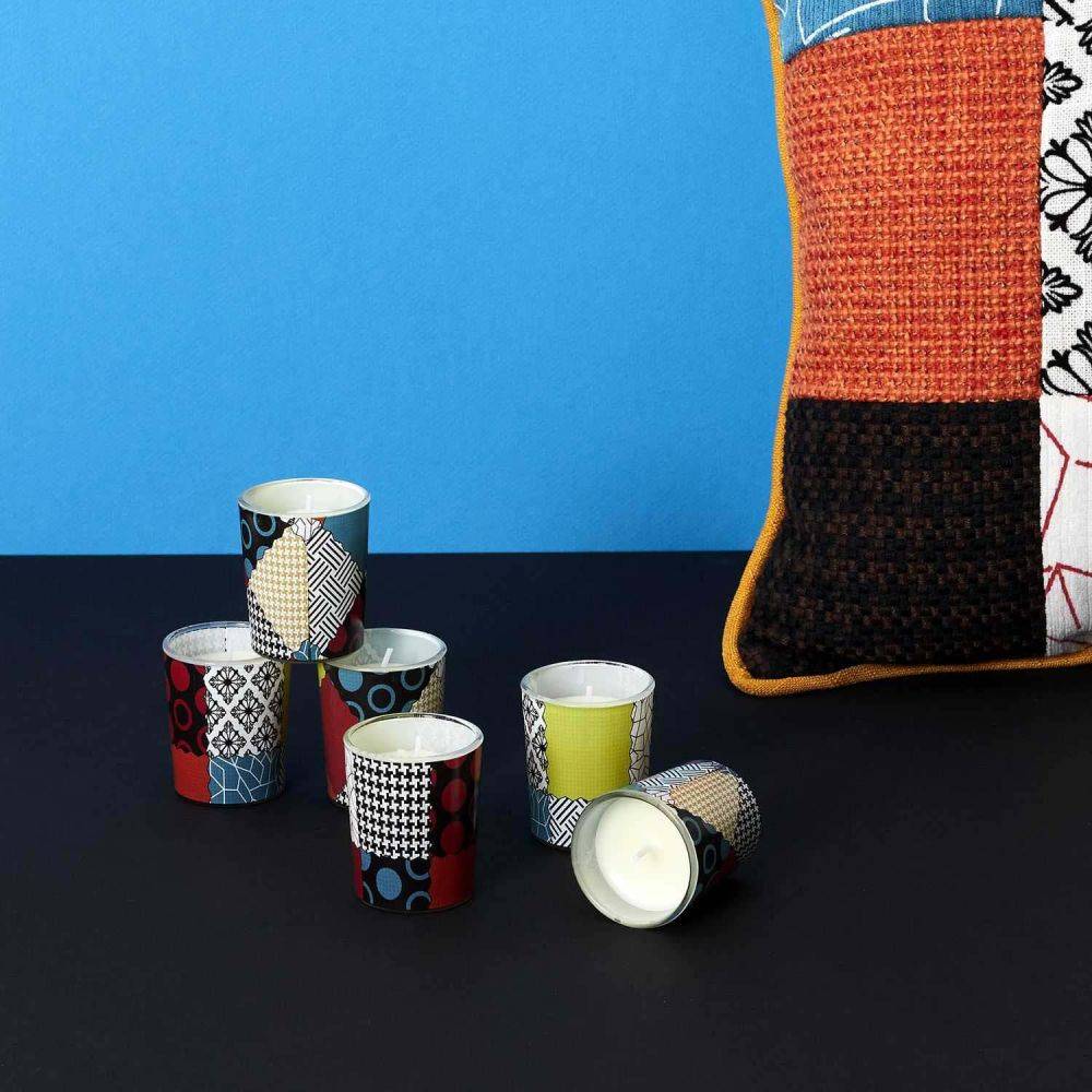 The Home Deco Factory - Coffret de 6 bougies parfumées Patchwork - Imagen 2