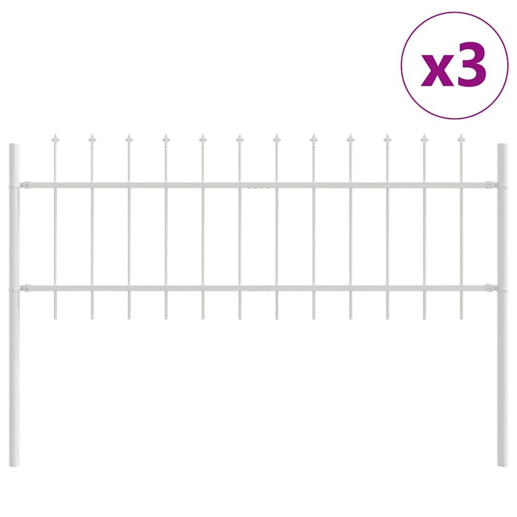 Maison Chic - Clôture de jardin - Panneau de clôture - Palissade Blanc 5,1 x 0,6 m Acier peint par poudre g495 - Image 1