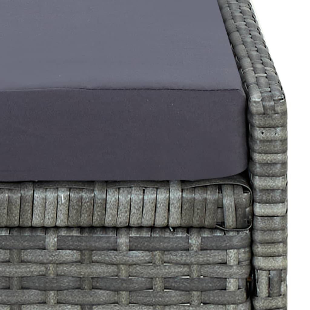 Helloshop26 - Transat bain de soleil avec coussin résine tressée gris - Imagen 6