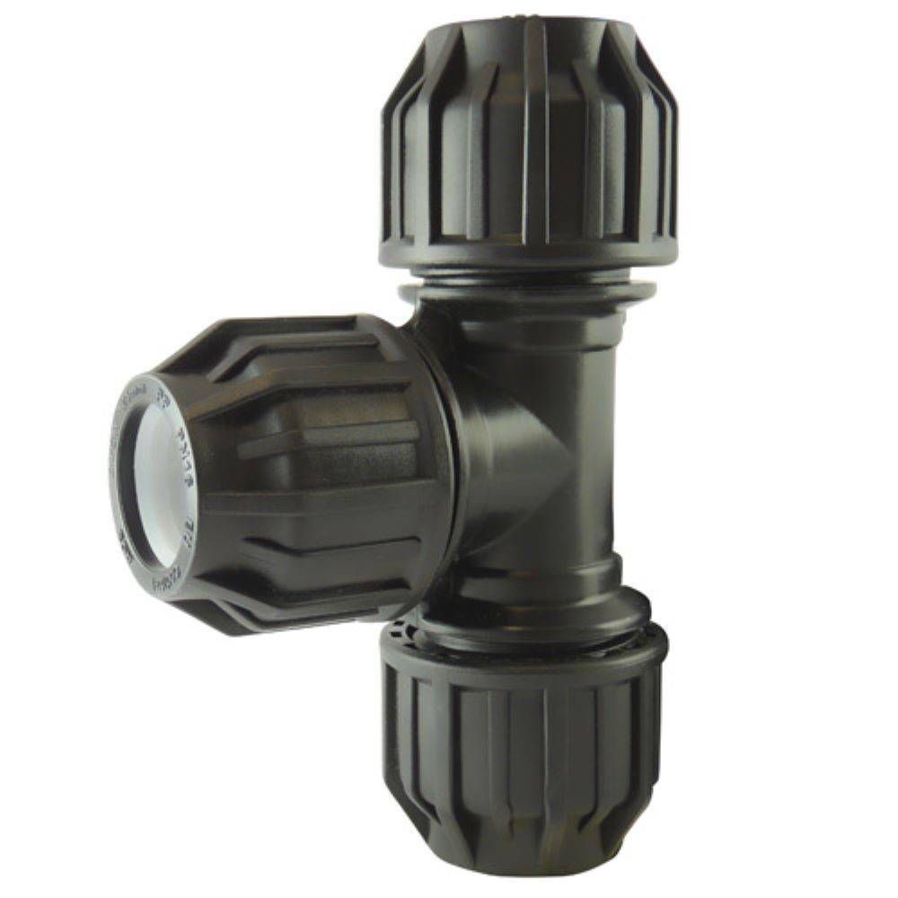 Codital - Té Égal à Compression pour Tube PE | Raccord Polypropylène PN16 - 40mm