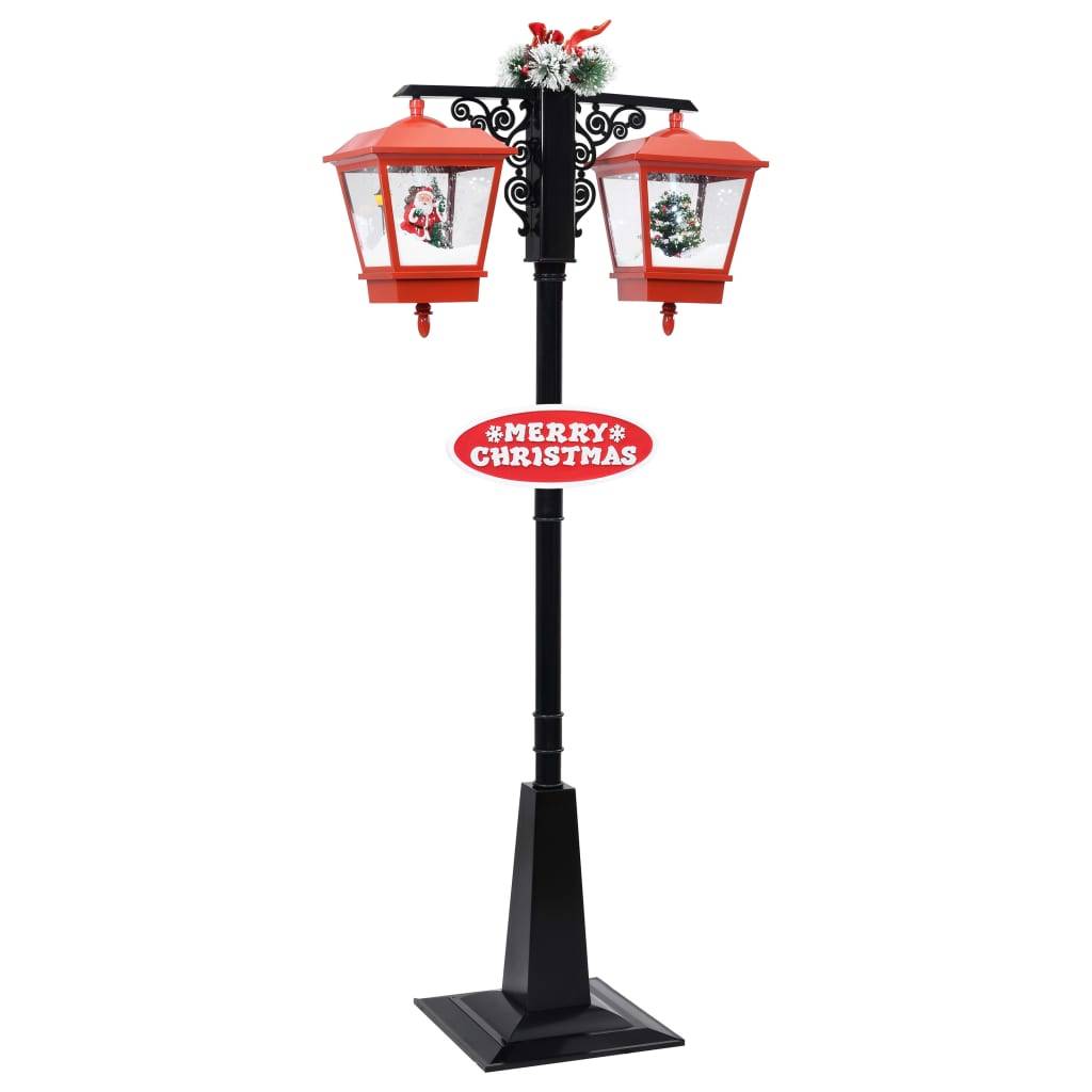 Double Lampadaire de Noël Lumineux Chute de Neige Décoration Fêtes 188cm – ComfortXL Outdoor Living - Image 1