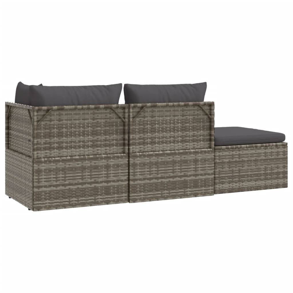 Vidaxl - Salon de jardin 4 pcs avec coussins Gris Résine tressée vidaXL 318676 - Imagen 7