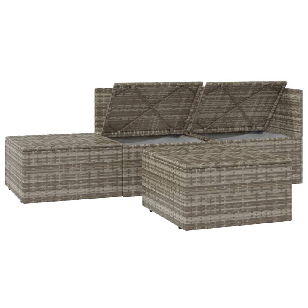 Vidaxl - Salon de jardin 4 pcs avec coussins Gris Résine tressée vidaXL 318676 - Imagen 8
