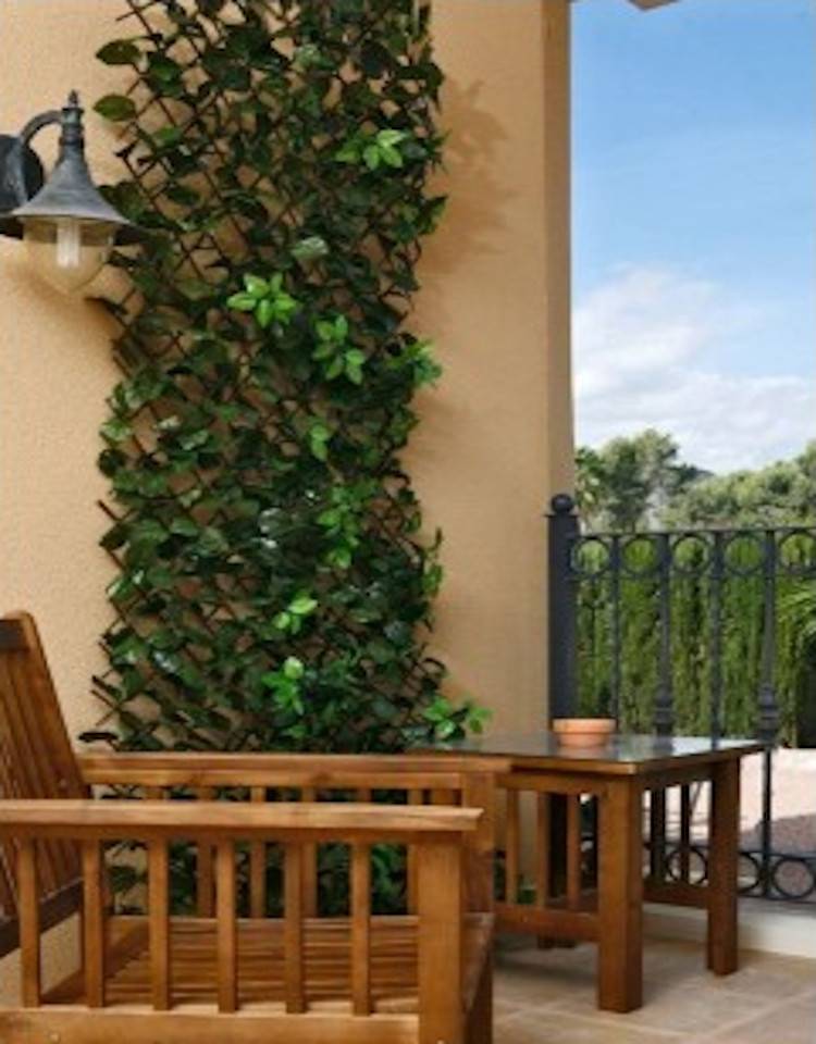 Comercial Candela - Treillis Osier Avec Feuilles| 1X2M| Composition 100% Osier| Feuilles De Lierre PVC| | Decoration Jardin - Imagen 2