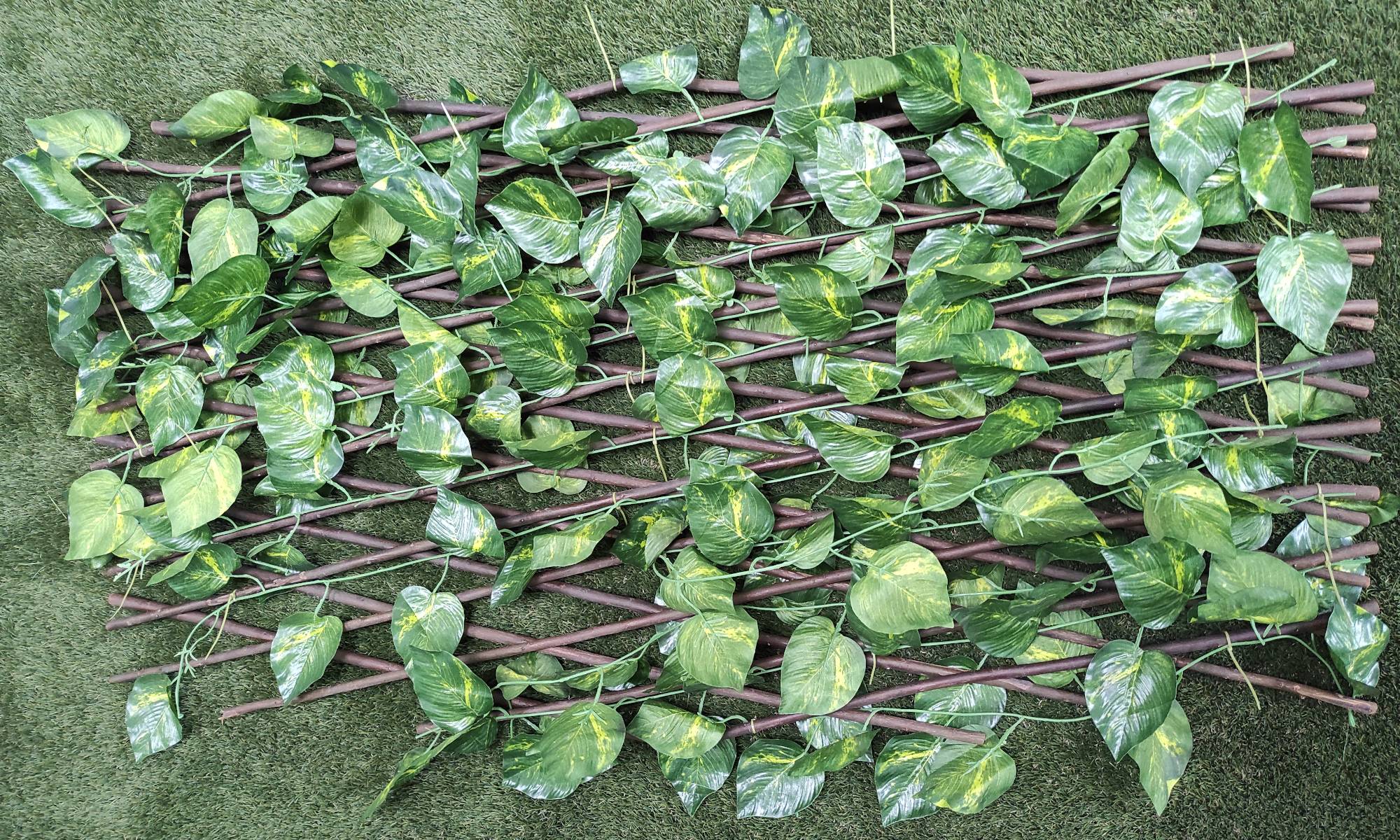 Comercial Candela - Treillis Osier Avec Feuilles| 1X2M| Composition 100% Osier| Feuilles De Lierre PVC| | Decoration Jardin - Image 4