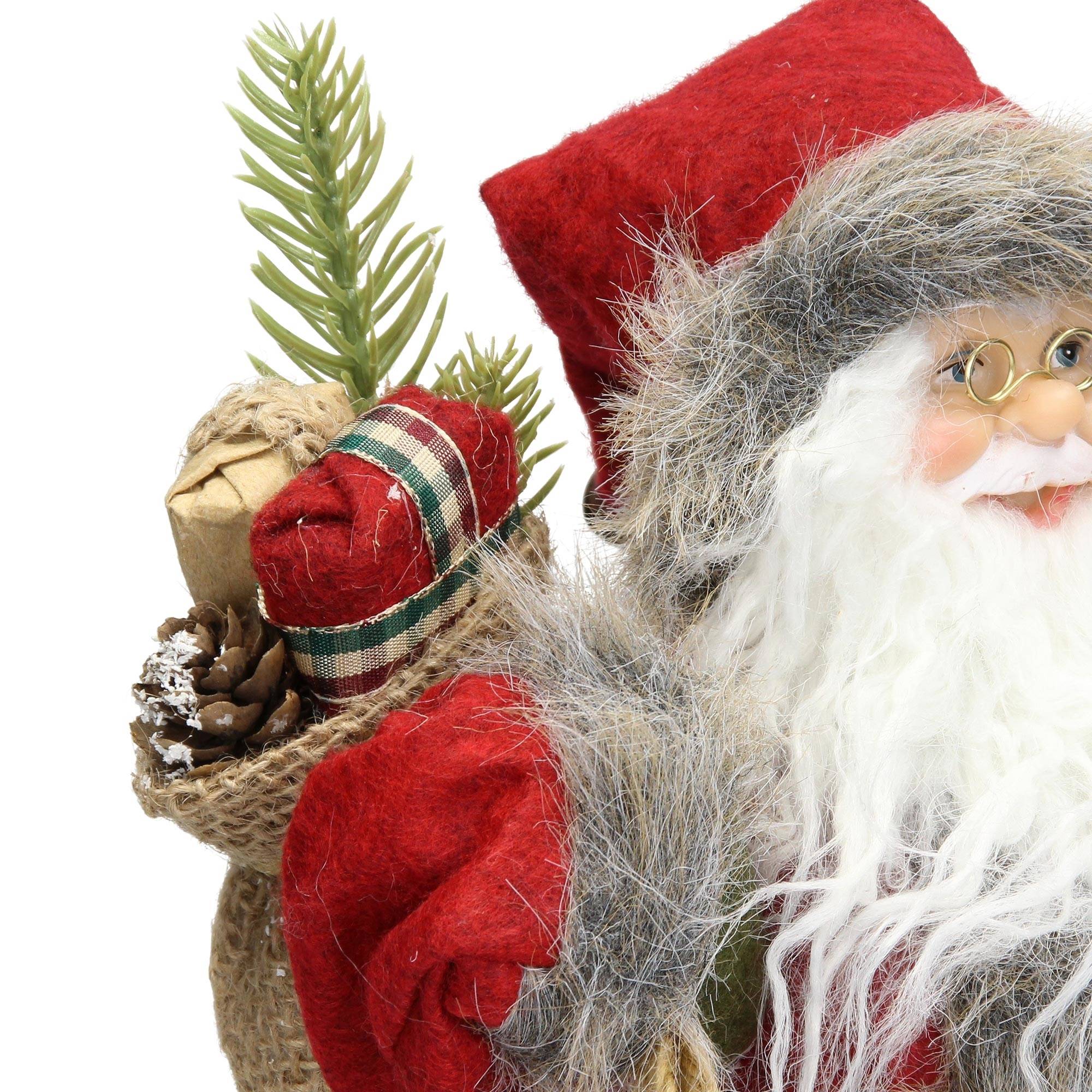 Ecd-Germany - Décoration Père Noël figurine Welcome de Noël poupée de collection rouge 37 cm - Imagen 6