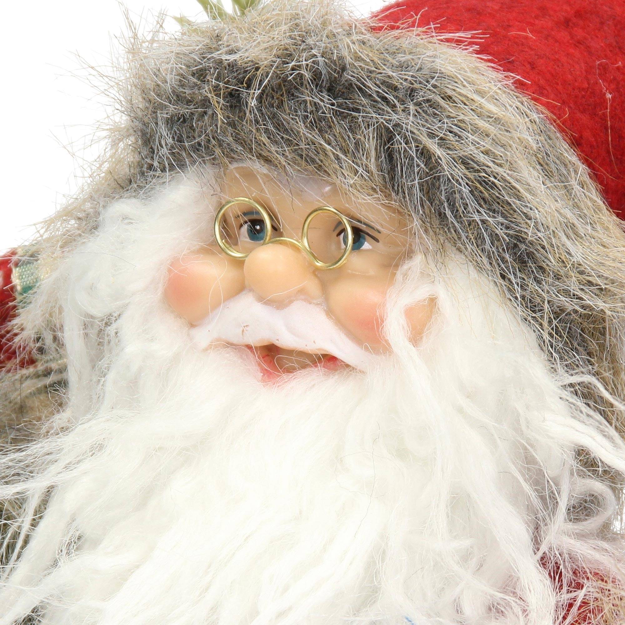 Ecd-Germany - Décoration Père Noël figurine Welcome de Noël poupée de collection rouge 37 cm - Imagen 5