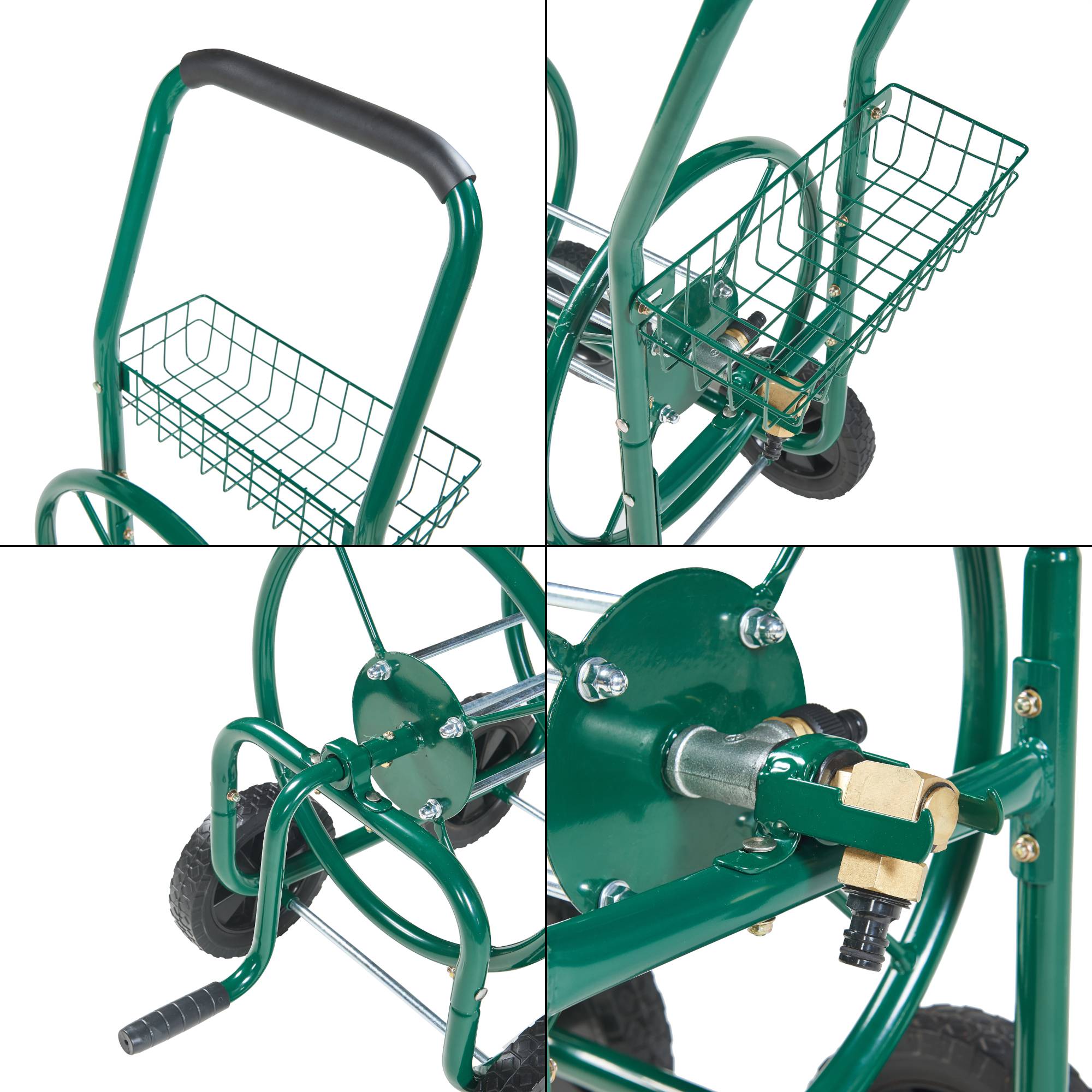 Pro.Tec - Enrouleur de Tuyau 3/4 pouce pour tuyau jusqu'à 70 m 86 x 44 x 95 cm vert [pro.tec] - Imagen 7