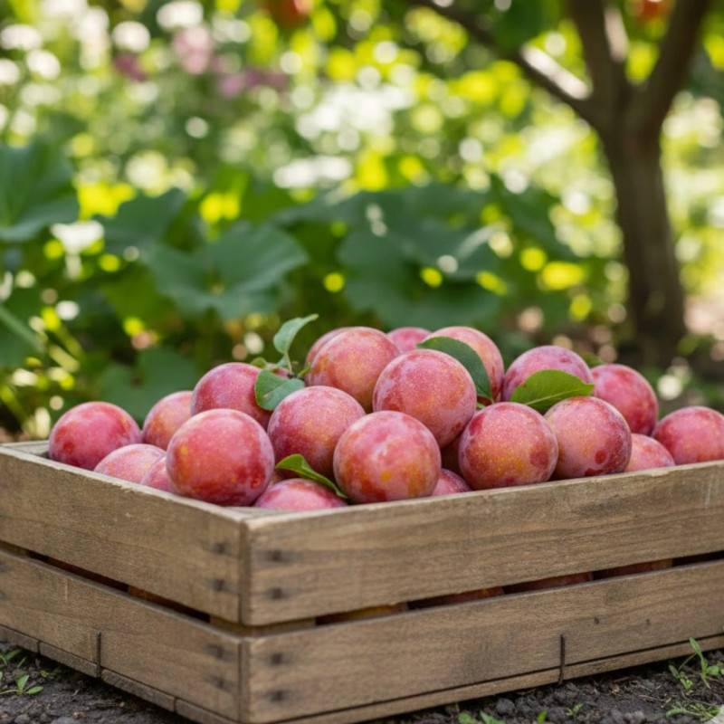 Prunier Prune Abricot - Bon rendement - Pot de 15L - 1/2 tige - 150/175 cm - De 3,00 m à 5,00 m - Imagen 2