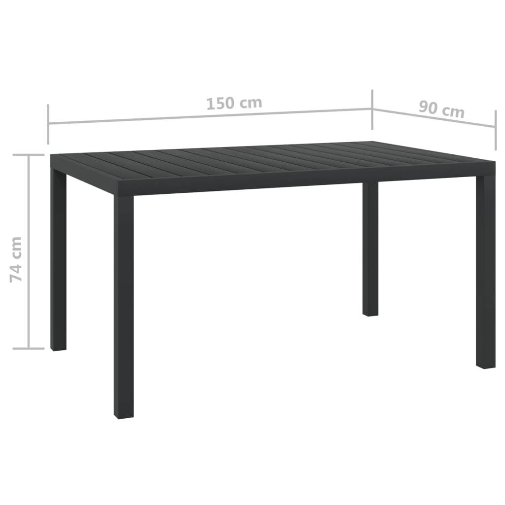 Vidaxl - Table de jardin noir 150 x 90 x 74 cm Aluminium et WPC vidaXL 42791 - Image 3