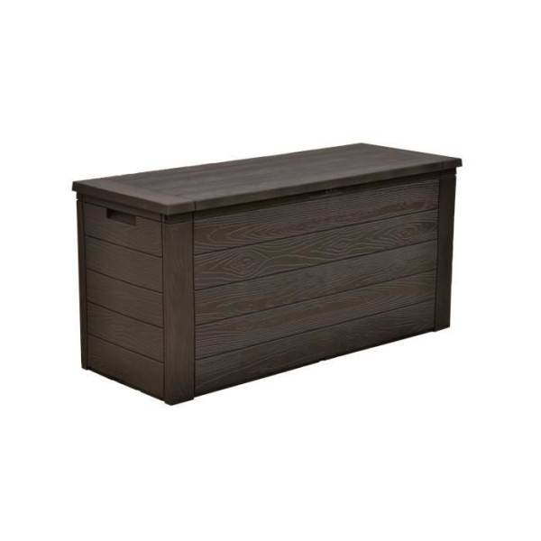 Sans Marque - TOOD Malle / coffre de rangement en résine - 300 L - 120 x 46 x 58 cm - Marron aspect bois - Image 2