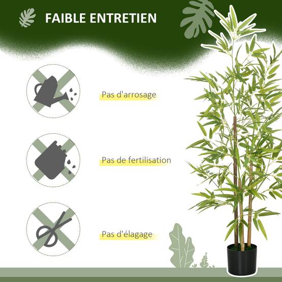 Plante artificielle Bambou arbre artificiel hauteur 120 cm avec pot, décoration interieur, très réaliste - Image 8