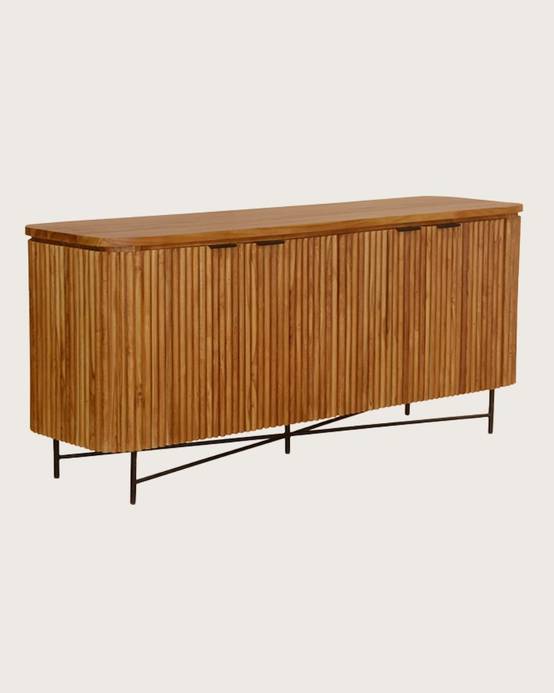Opéra - Buffet rétro en bois de teck recyclé - UNIQKA - Imagen 4