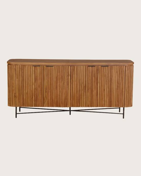Opéra - Buffet rétro en bois de teck recyclé - UNIQKA - Imagen 1