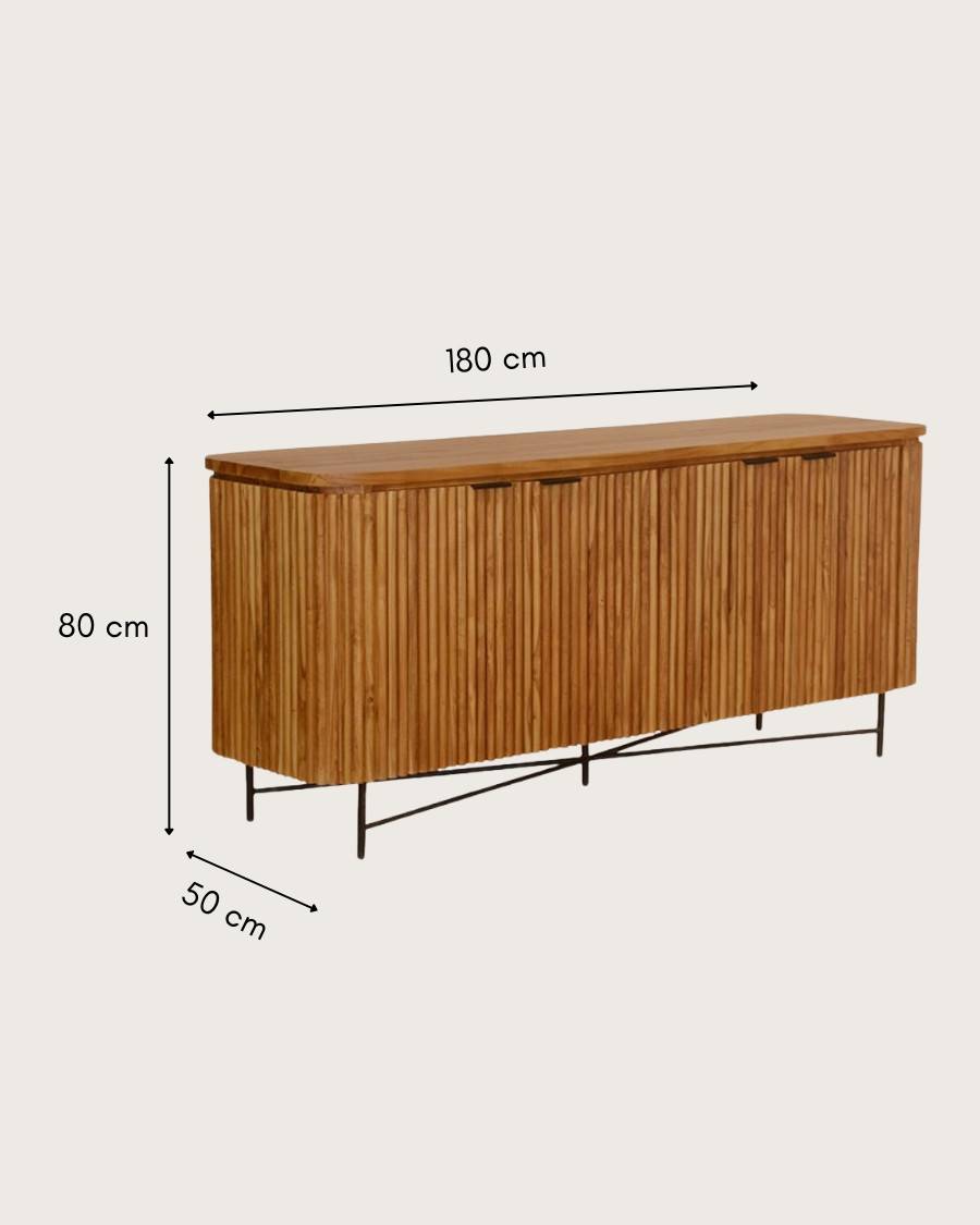 Opéra - Buffet rétro en bois de teck recyclé - UNIQKA - Imagen 9