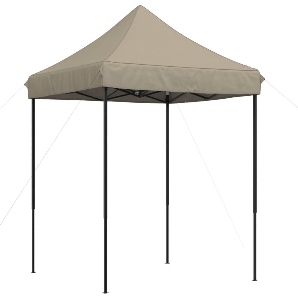 Petit Barnum Pliant 2x2 m Acier Chapiteau Escamotable pour Balcon Terrasse Taupe – ComfortXL Outdoor Living - Image 2
