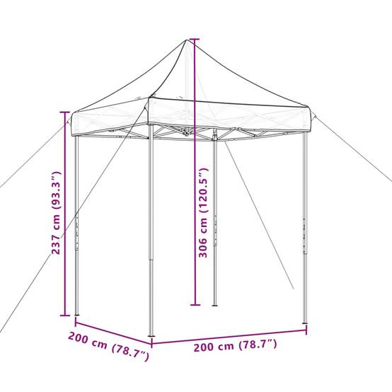 Petit Barnum Pliant 2x2 m Acier Chapiteau Escamotable pour Balcon Terrasse Taupe – ComfortXL Outdoor Living - Image 9