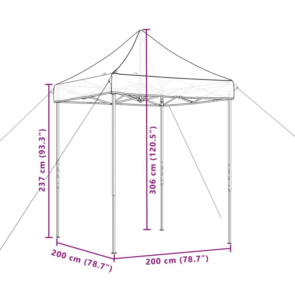 Petit Barnum Pliant 2x2 m Acier Chapiteau Escamotable pour Balcon Terrasse Taupe – ComfortXL Outdoor Living - Image 9